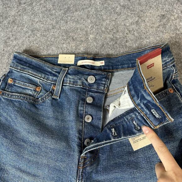 Levi’s Wedgie Straight Womens 28 Medium Wash Denim Button Fly - Picture 12 of 12